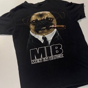 MIB Men in Black Pug Graphic T-Shirt